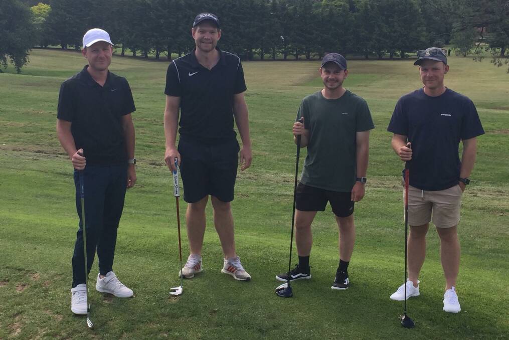 GOOD LUCK: Ben Sims, Matt Corben, Taylor Sims and Josh Sims taking part in The Longest Day of Golf.