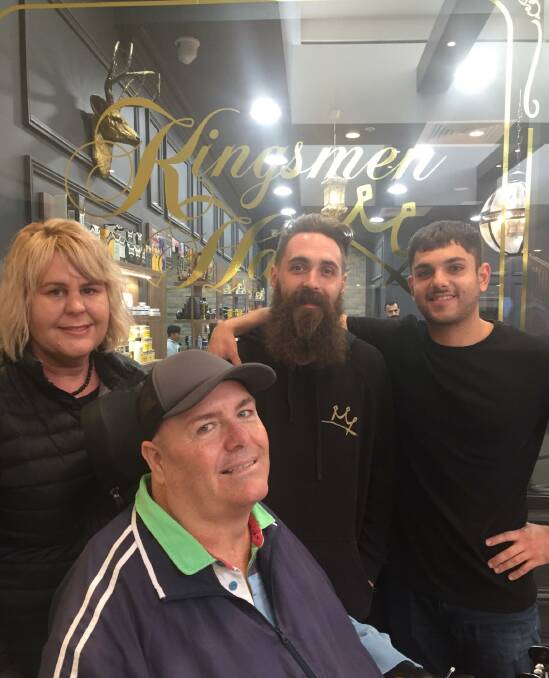 WELL DONE: Rachel Boersma and Mick Lamers were delighted by the random act of kindness shown by Zak Murray, Zein Jarallah and the Kingsmen Hair team. Photo: RILEY KRAUSE.