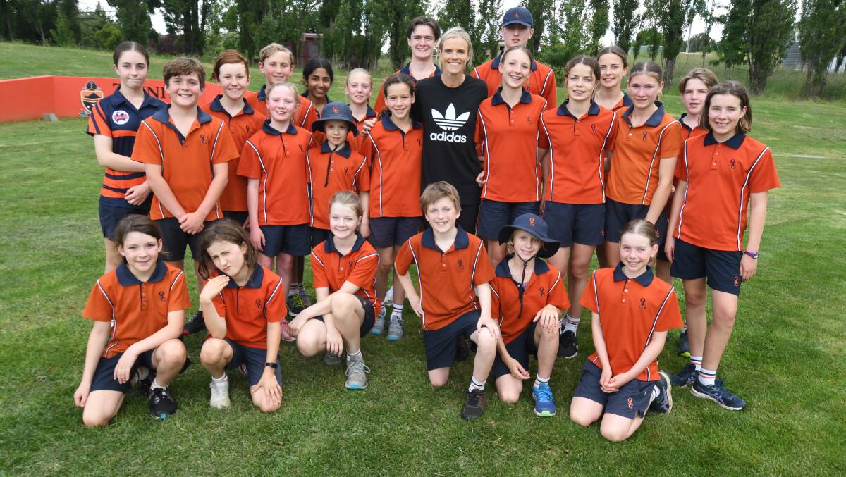 ONE TO REMEMBER: Olympian Eloise Wellings popped into Orange Anglican Grammar School to lend some advice. Photo: JUDE KEOGH.