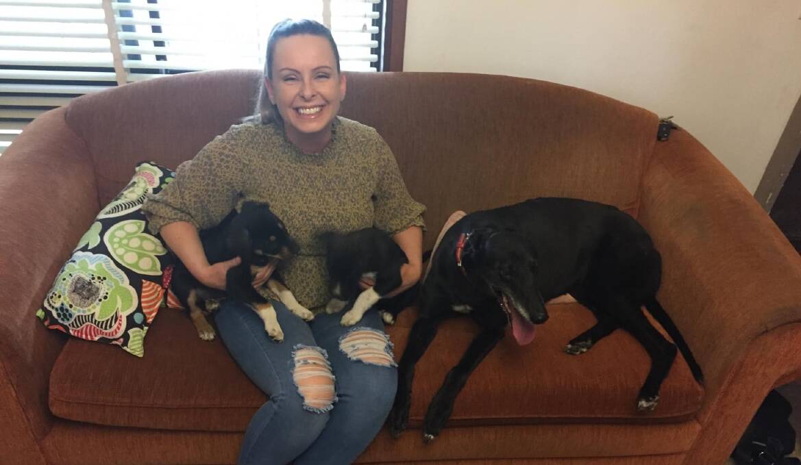 THINKING AHEAD: Central West Animal Rescue founder Jasmine Smart with rescue dogs Holly, Ivy and Kathy.