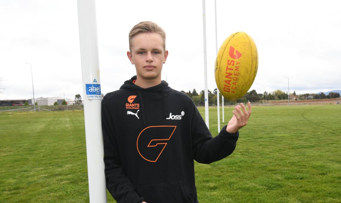 YOUNG GUN: Harrison Coleman is looking to make his mark as part of the GWS Giants phase one academy side. Photo: JUDE KEOGH.