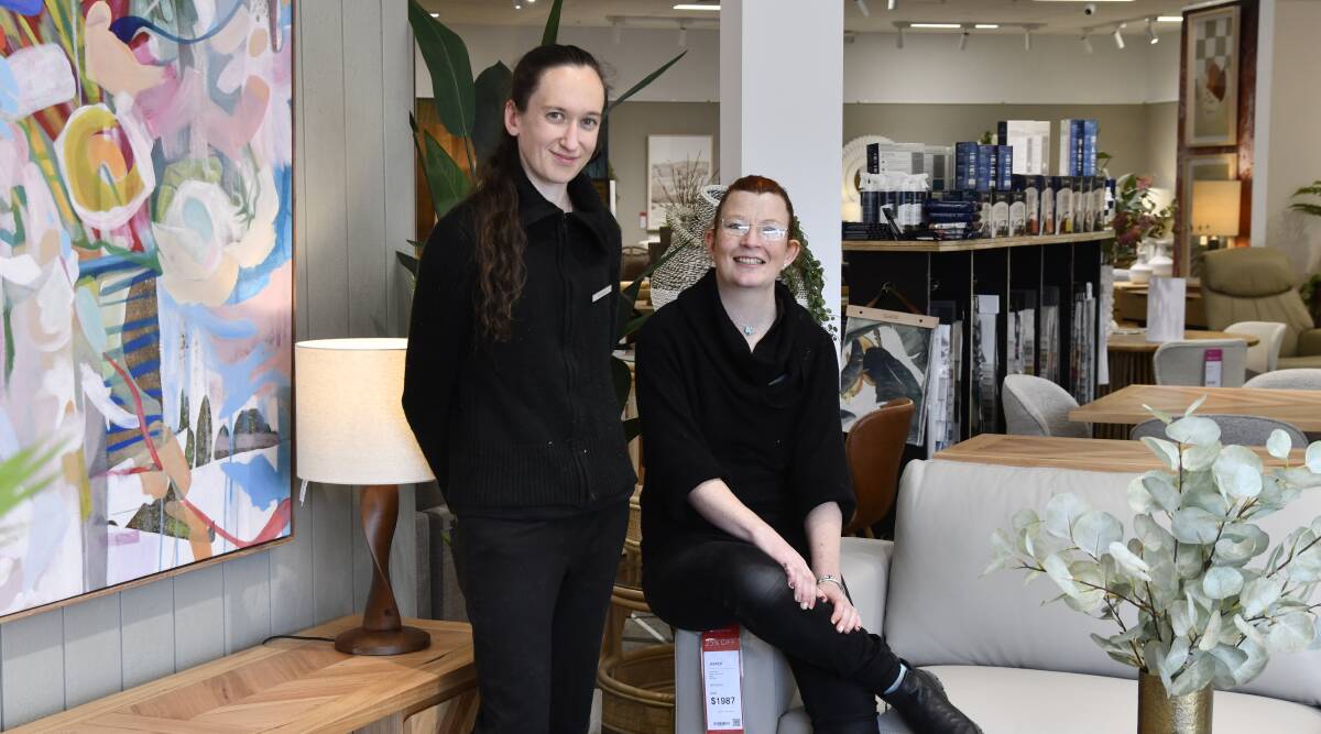 Megan Dickson and Chantal Dennis will be two of the faces you see when you shop at Oz Design Furniture. Picture by Carla Freedman.
