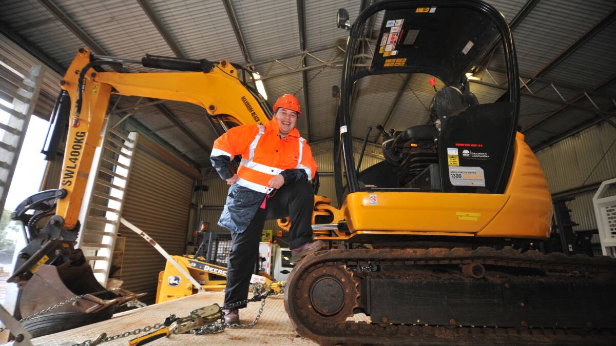 WORKING HARD: Cath Stapleton is a teacher of civil construction and infrastructure at Orange Tafe. Photo: JUDE KEOGH.