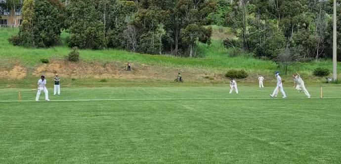 SIGHT TO SEE: Father and son John and Seth Mulhall batting together in CYMS third grade run chase against Orange City.