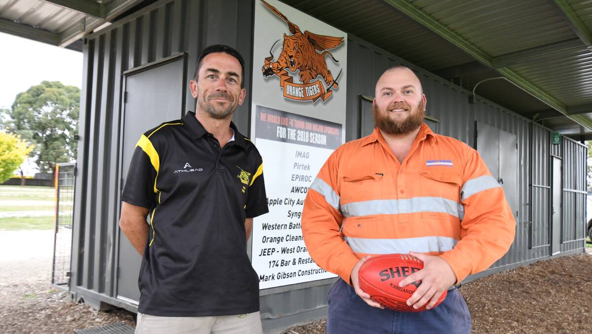 FRESH FACES: Nathan Totten and Dean Price are the new president and first grade coach for the Orange Tigers. Photo: JUDE KEOGH.