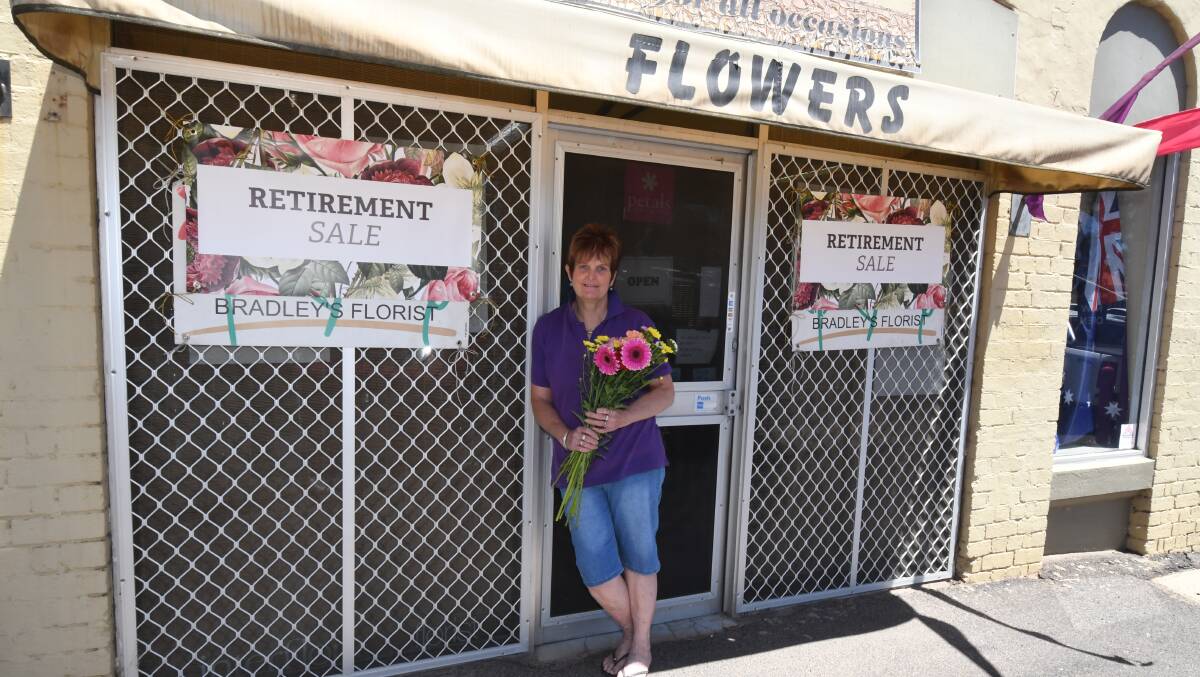 WELL-EARNED: Sally Wright from Bradley's Florist is retiring next month after 21 years in the business. Photo; CARLA FREEDMAN.
