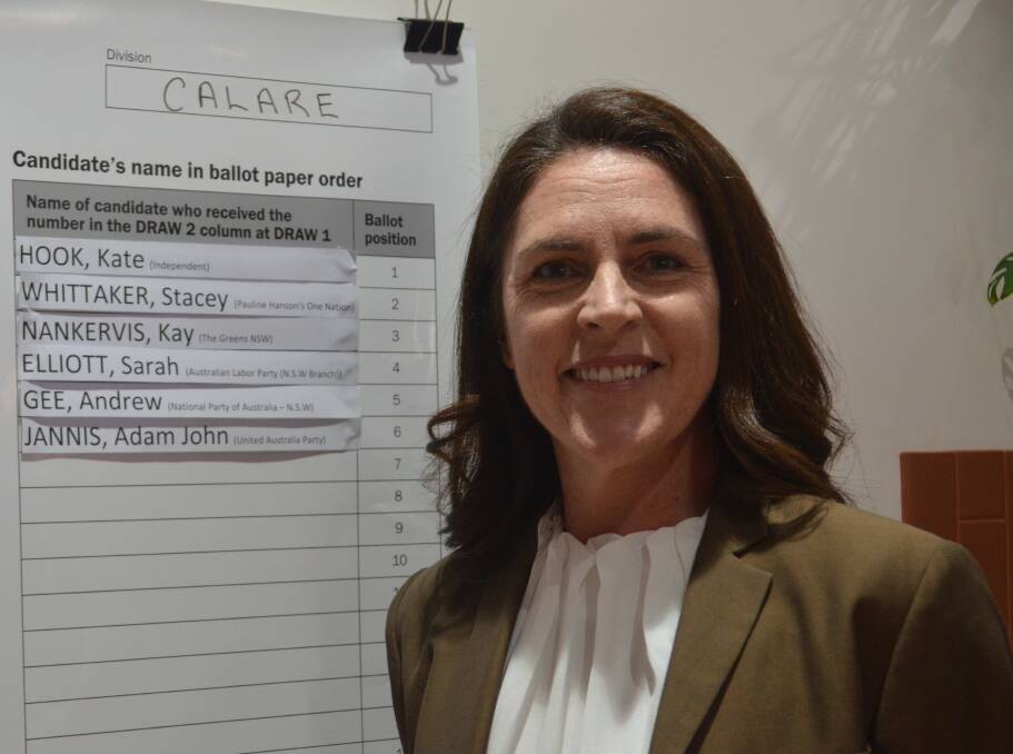 Kate Hook secured top spot on the ballot paper.