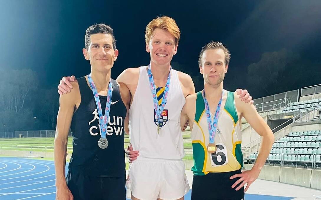Connor Whiteley would finish the 5000m race in first place 14 minutes and 16.44 seconds, ahead of Thomas Do Canto (14:17.93) and Harrison McGill (14:21.06). Picture supplied.