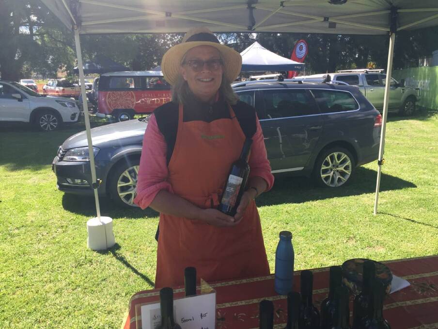 IMPRESSIVE: Anna Stranger was out selling olive oil at the Orange Farmers Market