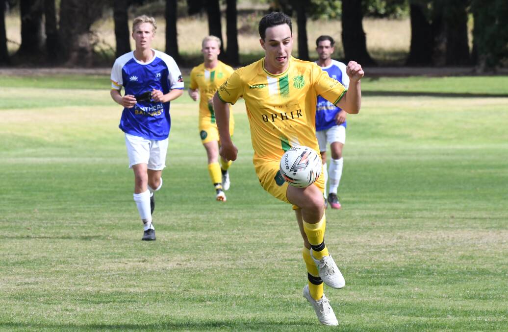 NERVES: Will Bennett gets the ball under control for CYMS during their opening Western Premier League matchup against Bathurst 75s. Photo: CARLA FREEDMAN.