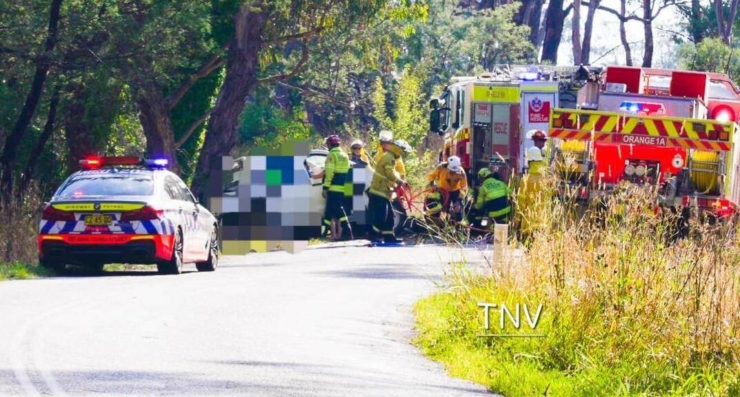 The scene of the crash in Ophir Road, Summer Hill Creek. Picture by Troy Pearson/TNV.