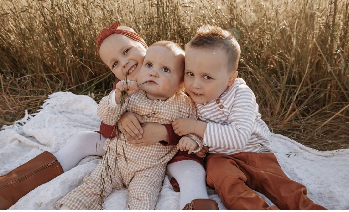 Lara Yaroslavceff with brothers Leo (one) and Elijah (three).