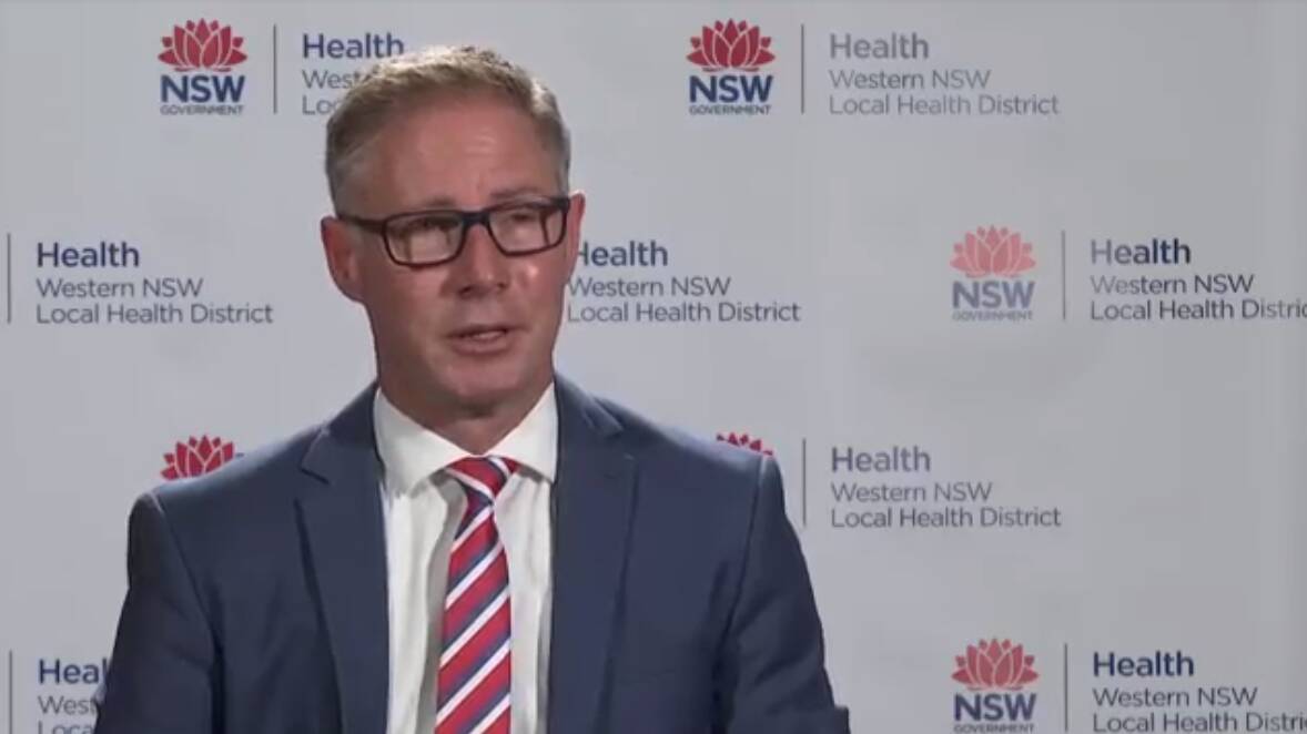 LOCKDOWN: Western NSW Local Health District chief executive Scott McLachlan addressing the media.
