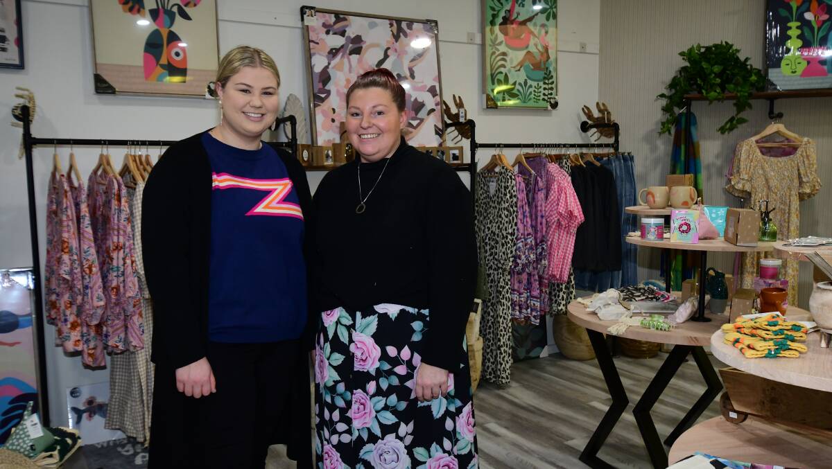 TAKING A CHANCE: Sally Beasley and Jo Willis from Dust and Sparkles at the recently opened pop-up store inside the Orange City Centre. Photo: CARLA FREEDMAN.
