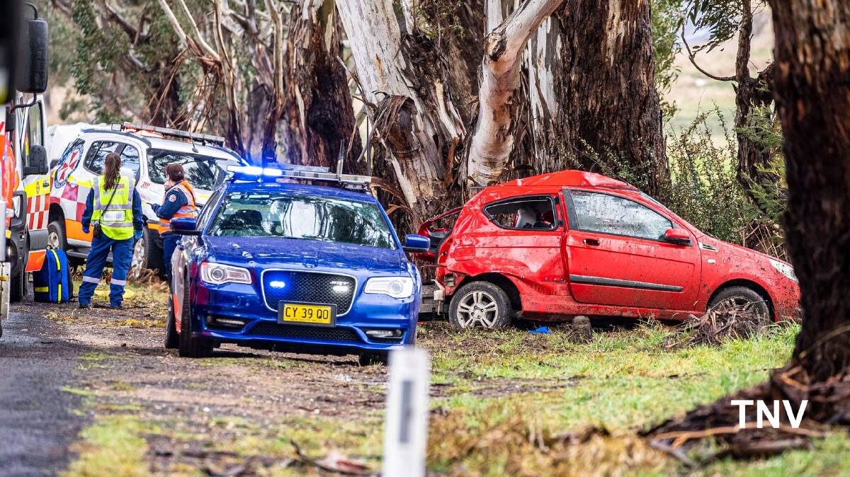 INJURY: The scene of the crash off Ophir Road near Clifton Grove. PHOTO: TNV/TROY PEARSON