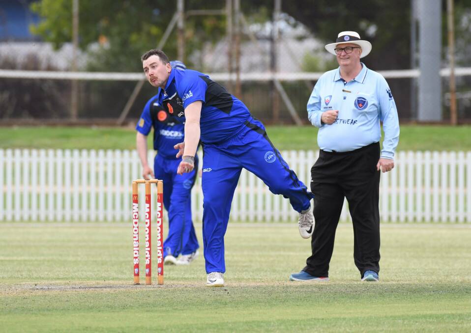 LONG DAY: Mitch Black rolling the arm over for Orange against Bathurst. Photo: CARLA FREEDMAN.