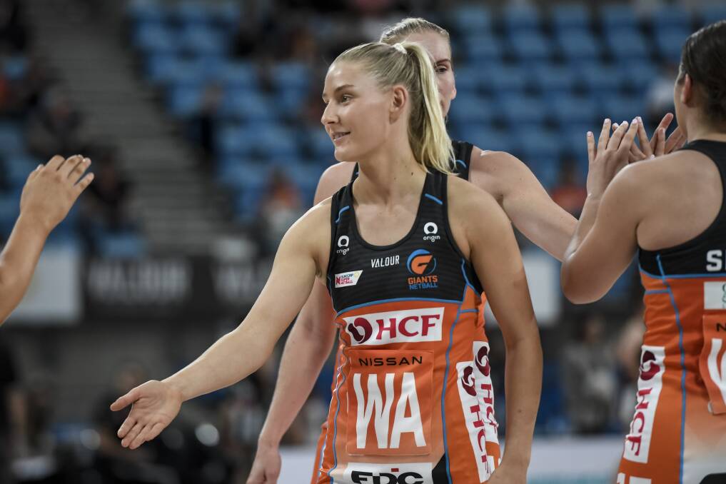 DREAM COME TRUE: Annie Miller makes her Suncorp Super Netball debut with Giants Netball in a win against the Collingwood Magpies. Photo: GIANTS NETBALL.