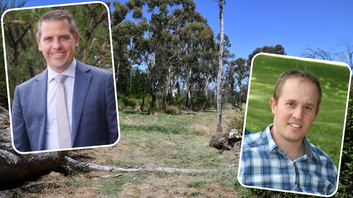 Councillor Steve Peterson (right) said the council had been in discussions with Minister for Health Ryan Park (left) regarding a purpose-built palliative care facility, with a possible location near the Orange Hospital.