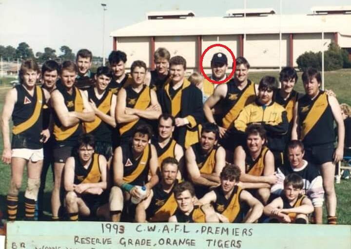CHAMPION: David Redden was out injured but still celebrated his Tigers' CWAFL reserve grade premiership in 1993.