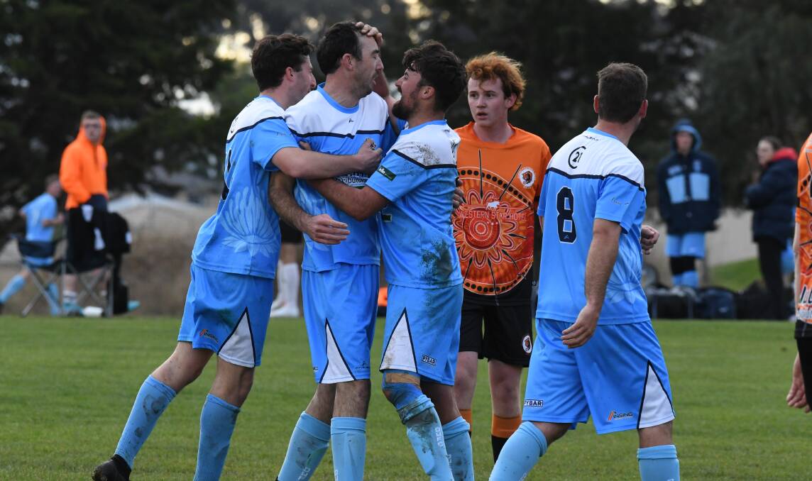 SPECIAL: Guy Burgess was on fire for Waratahs, bagging four goals in their rout of Dubbo Bulls in the Western Premier League. Photo: JUDE KEOGH.