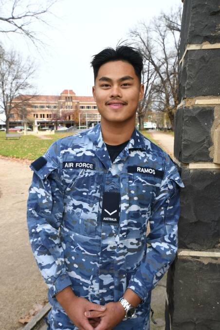 SIGHTS SET UPWARDS: Former James Sheahan High School student Eugene Ramos has loved the past three years in the Royal Australian Air Force. Photo: CARLA FREEDMAN. 