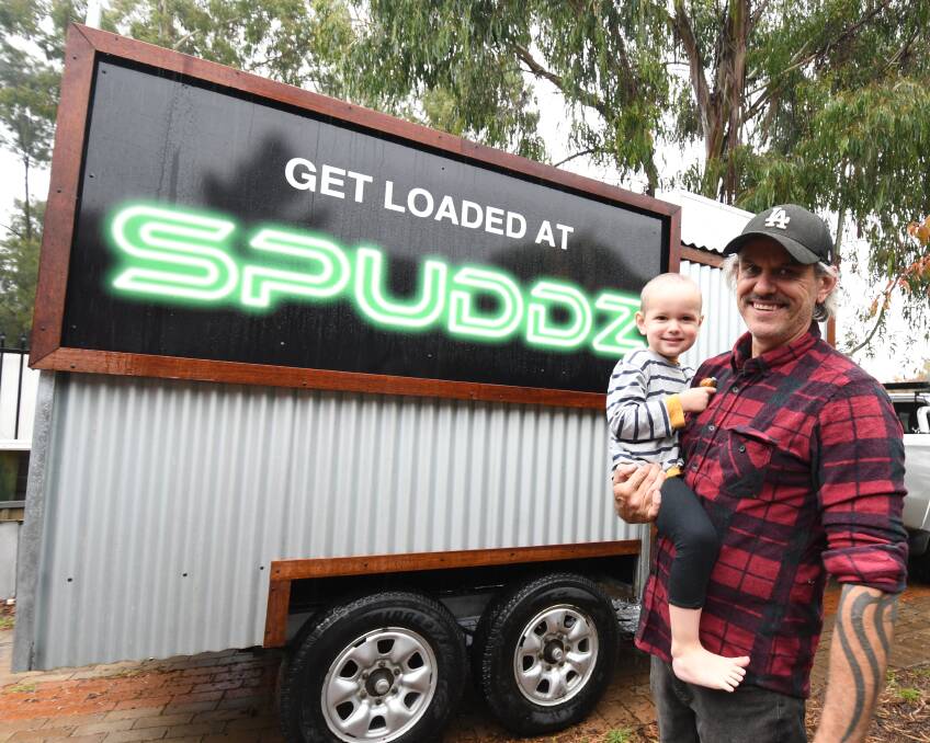 NEW START: Ricky and Rob Pells in front of the new Spuddz trailer. Photo: JUDE KEOGH.