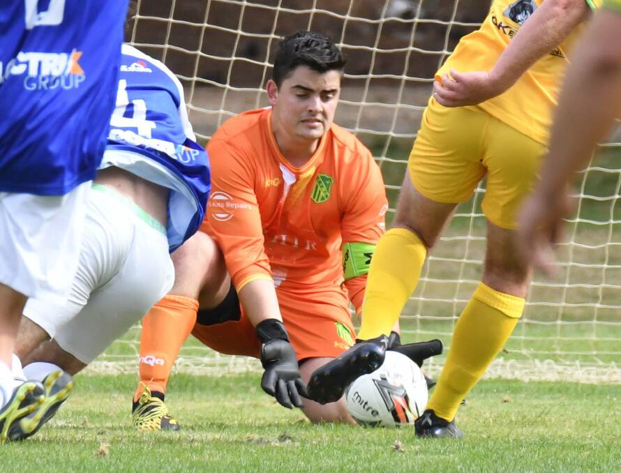 CHANGE OF SCENERY: CYMS captain Joe Kay looked a lot different against Mudgee than when he played Bathurst 75s in the opening round of the Western Premier League. For starters, he wasn't playing goalkeeper.