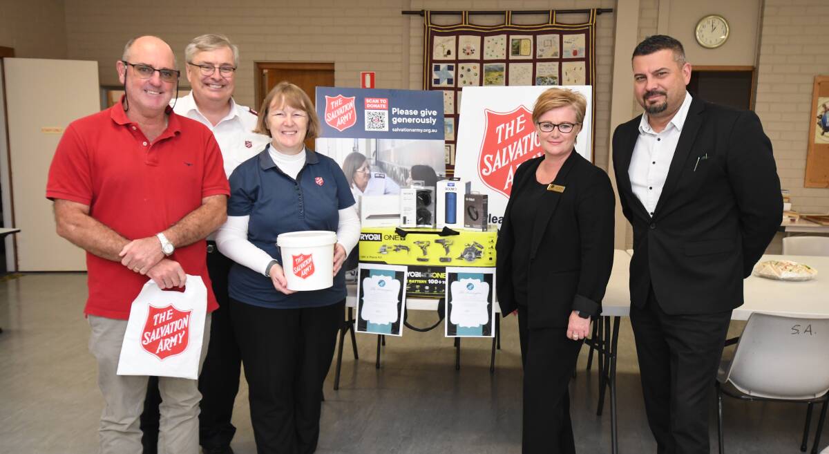 SUPPORT: Tony Rodd, Colin Young, Kate Young, Kylie McCloskey and Grant Gill are hoping to raise money for the Salvation Army. Photo: JUDE KEOGH.