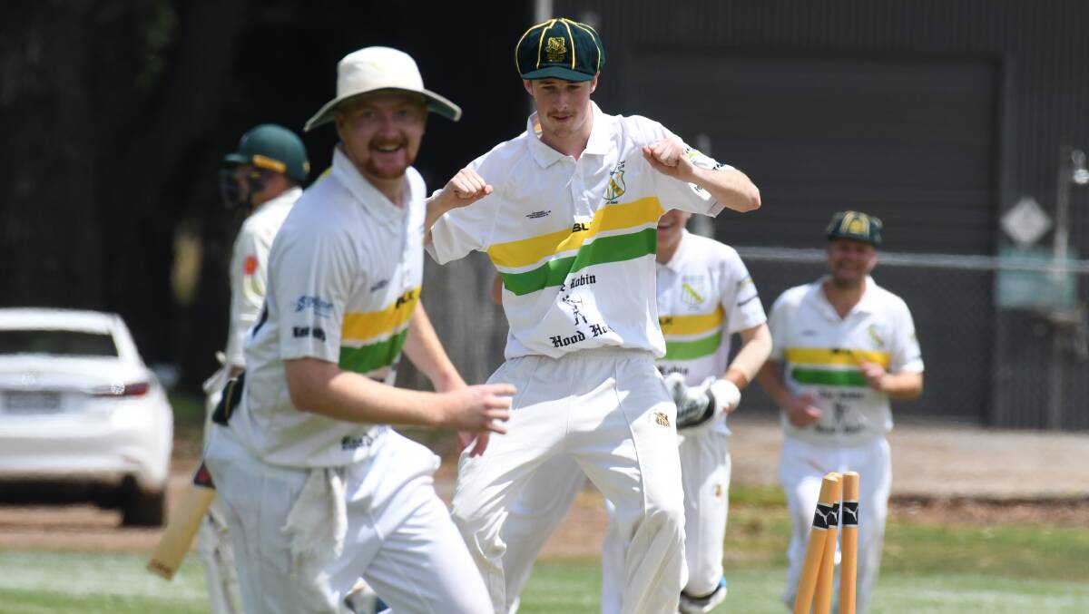 DELIGHT: CYMS had plenty to dance about on Saturday as they knocked over Orange City for 71 before claiming a first innings victory on day 1. Photo: JUDE KEOGH.