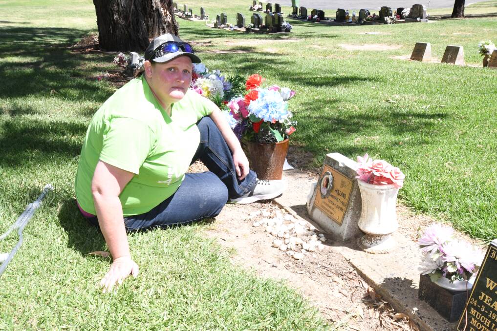 FURIOUS: Beck Wills was heartbroken after loving items left at her nan's grave in Orange General Cemetery were stolen. Photo: JUDE KEOGH.