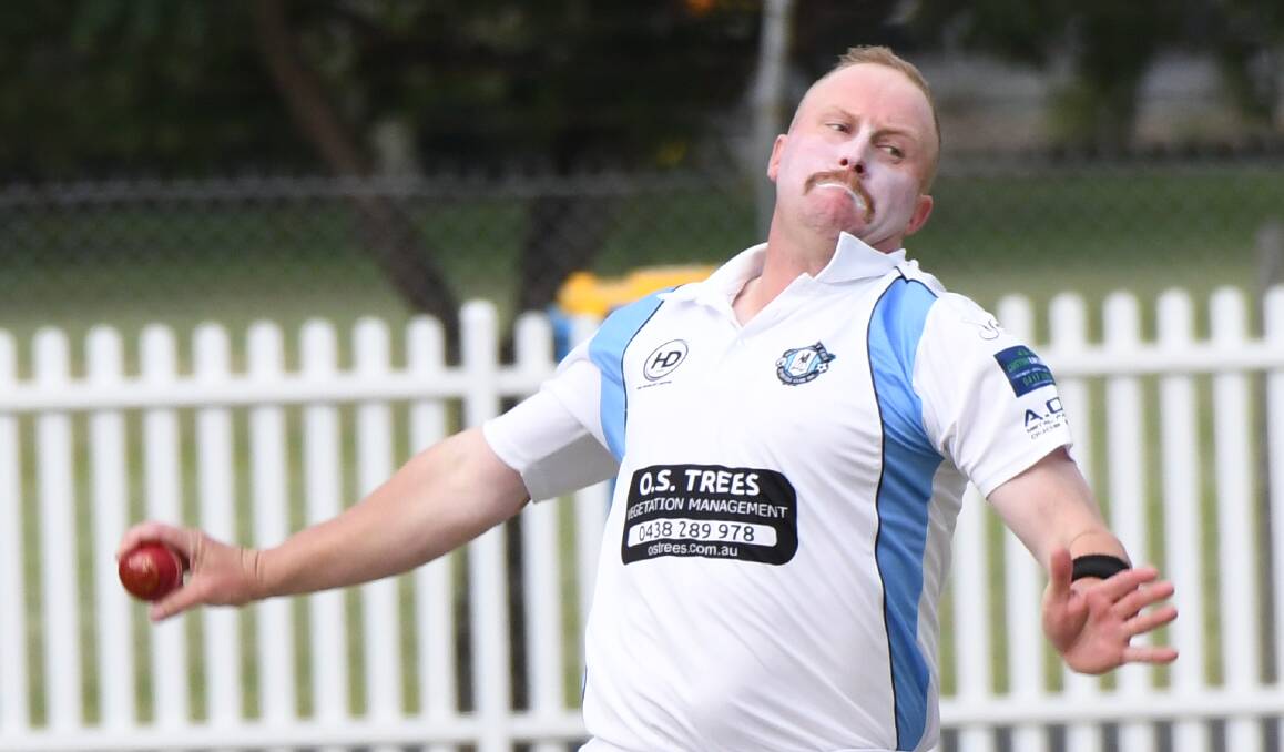 WHAT A DAY: Dave Henderson picked up a season best 5-24 from his 17 overs for City Colts in their Bathurst Orange Inter District Cricket game against CYMS at Loco Oval on Saturday. Photo: CHRIS SEABROOK