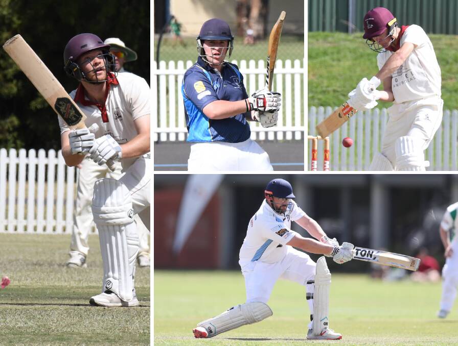 BIG HITS: (Clockwise from left) Matt Corben, Connor Slattery, Bailey Ferguson and Henry Shoemark produced some of the best batting performances this season.