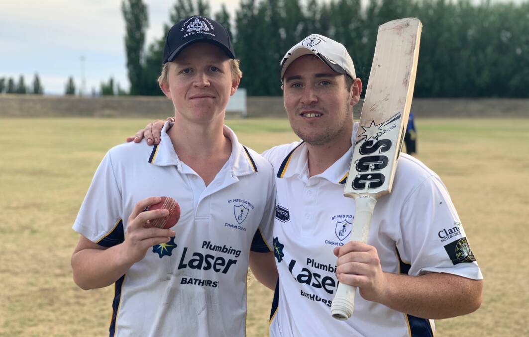 DEADLY DUO: Aiden Macauley and Connor Slattery helped St Pat's Old Boys claim first innings points against City Colts. Photo: CONTRIBUTED