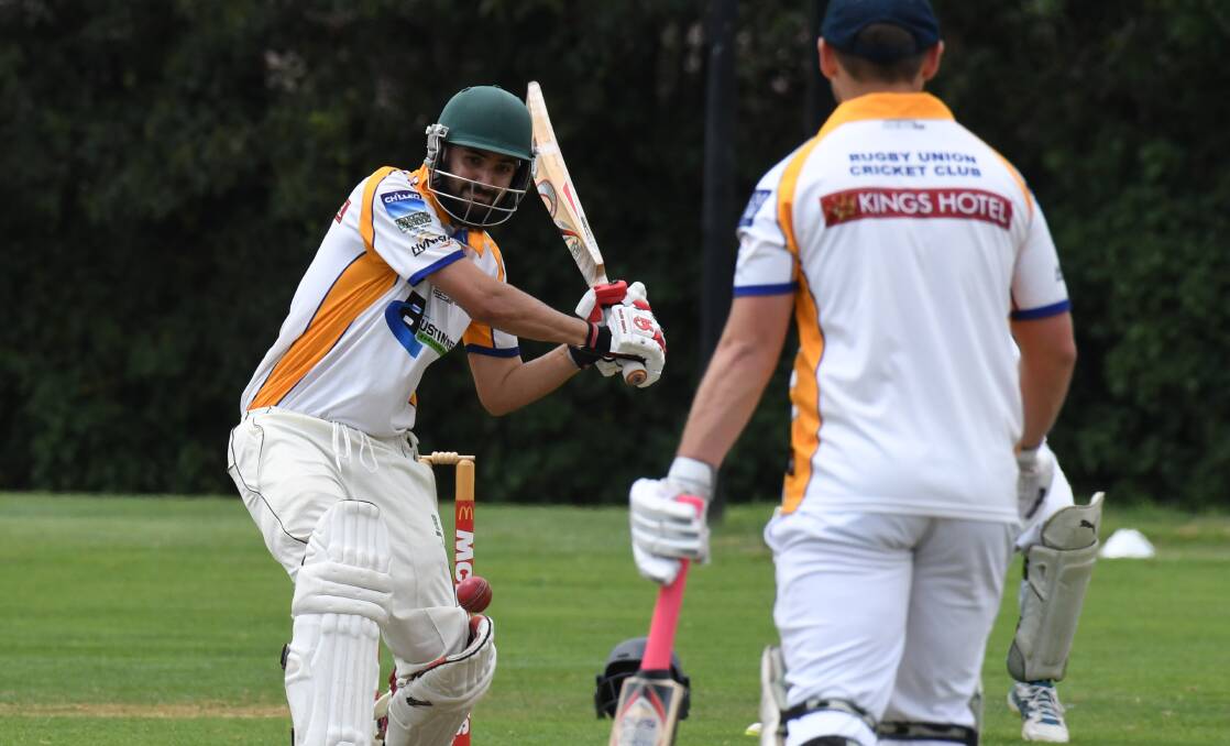 JUST OUT OF REACH: Imran Qureshi top scored for Rugby Union in their win over Kinross on Saturday, where the Bathurst side came within one wicket of claiming the first outright win for any team this season. Photo: JUDE KEOGH