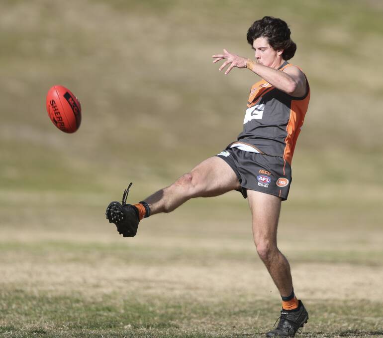 Cooper Brien kicked 11 goals for the Bathurst Giants on Saturday, the biggest single-game haul for a player this season. Picture by Phil Blatch.