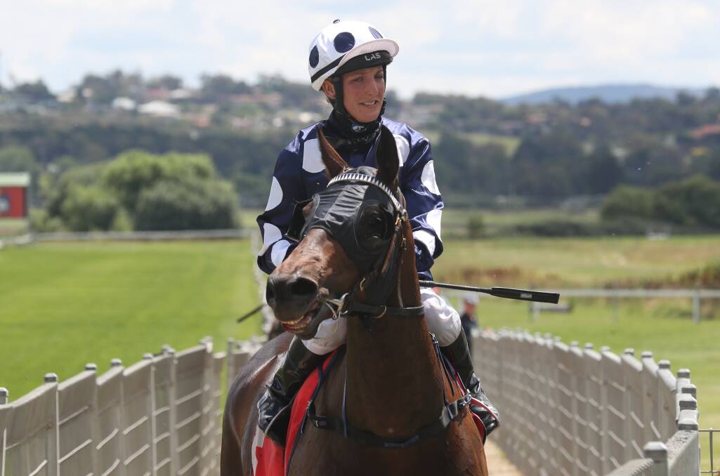 HOME TOWN TILT: Eleanor Webster-Hawes has the ride on Ave for this Monday's meeting at Tyers Park, which was moved from the bone-dry track at Orange's Towac Park. Photo: PHIL BLATCH