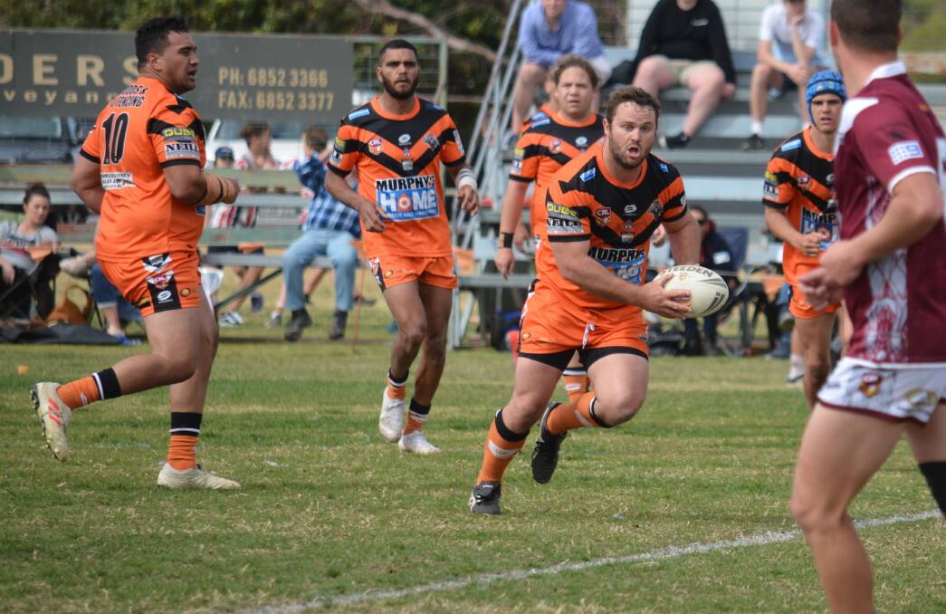 NO PLAY: Jacob Neill in action for the Nyngan Tigers in last season's preliminary final clash with Wellington. Photo: NICK GUTHRIE