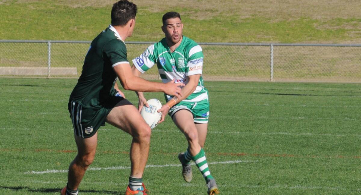 SET IT UP: Former Orange Hawks under 18s skipper Tony Pellow was a standout at fullback during CYMS' win on Saturday. Photo: NICK GUTHRIE