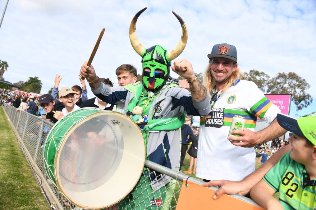 PASSION: There were plenty of Canberra Raiders fans packed into Apex Oval for Sunday's NRL match. Picture: Amy McIntyre