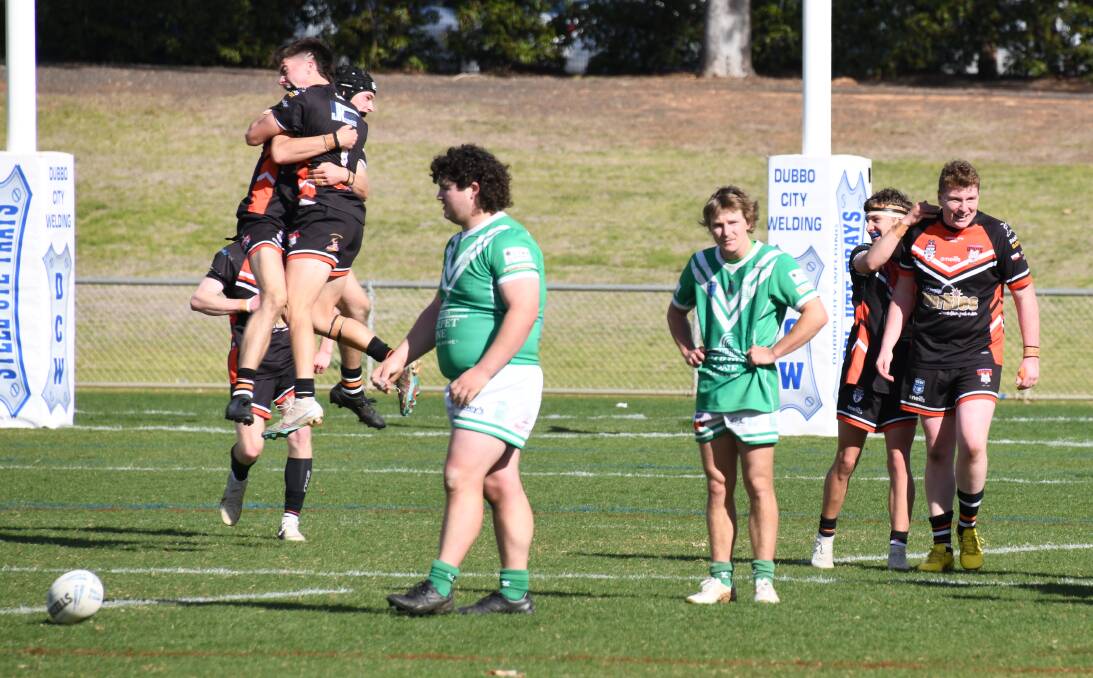 It was celebrations for Lithgow and commiserations for Dubbo CYMS at full-time in Sunday's under 18s match. Picture by Nick Guthrie