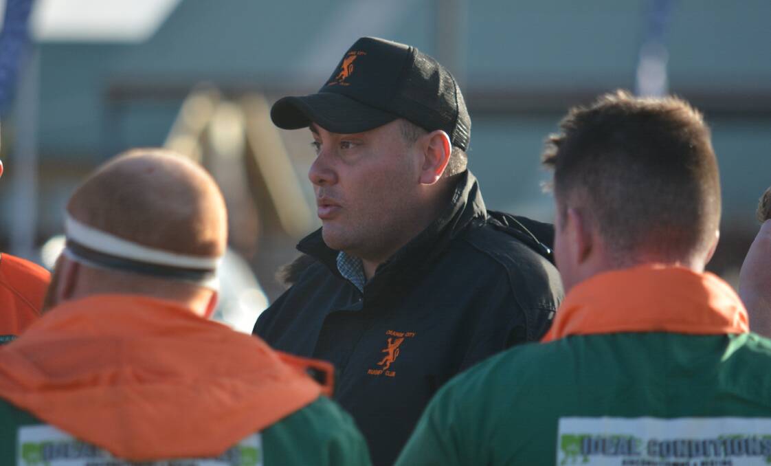 GET STUCK IN: Viv Paasi had some stern words for his players at half-time on Saturday. Photo: NICK GUTHRIE