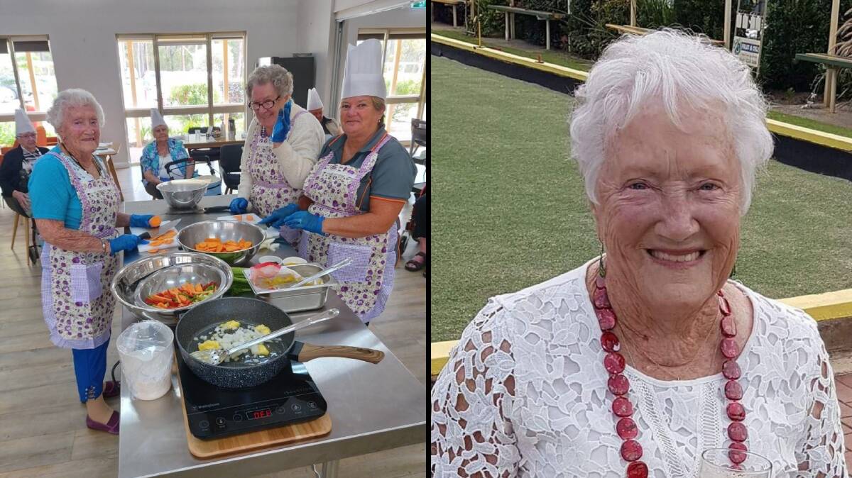 CHOP, CHOP! June Tulloh (right) and her friends get to work prepping during the Cooking Club at Whiddon Laurieton. 