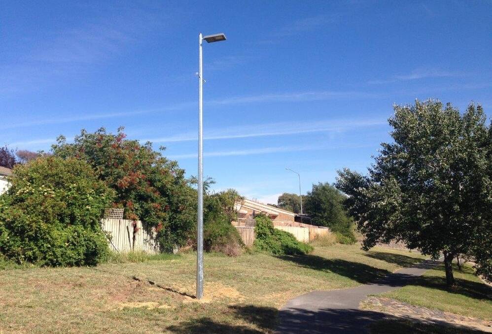 CHEAPER STREETLIGHTS: LED lighting used in Canberra.