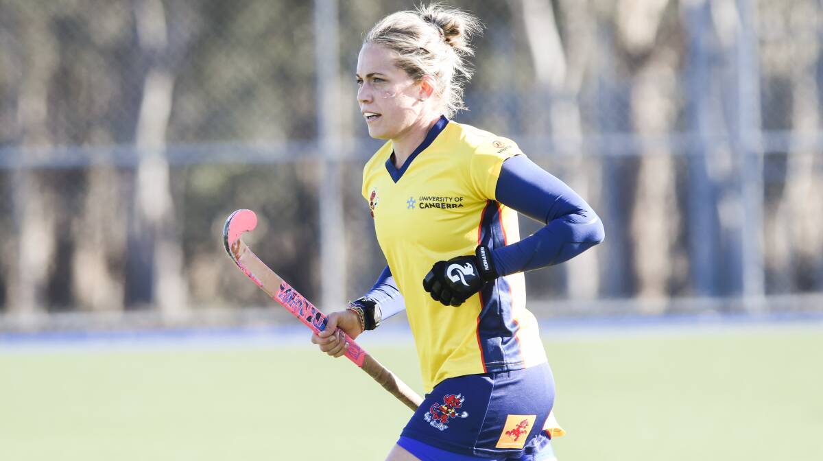 COMEBACK: Hockeyroos defender Edwina Bone sneaked in a game for her club side in Canberra last weekend. Photo: DION GEORGOPOLOS