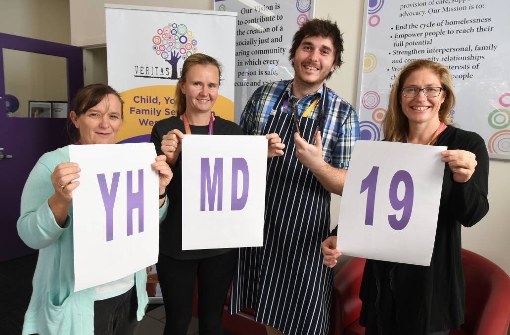 YOUTH SUPPORT: Veritas House staff members Karen Skelton, Erin Hogben, Ty Mostyn and Gail Carson will help run a barbecue during Youth Week. Photo: JUDE KEOGH