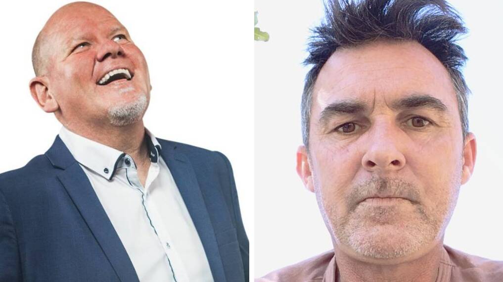 LOL MEN: Mick Meredith and Paul McMahon will share the stage at Factory Espresso this Friday. 