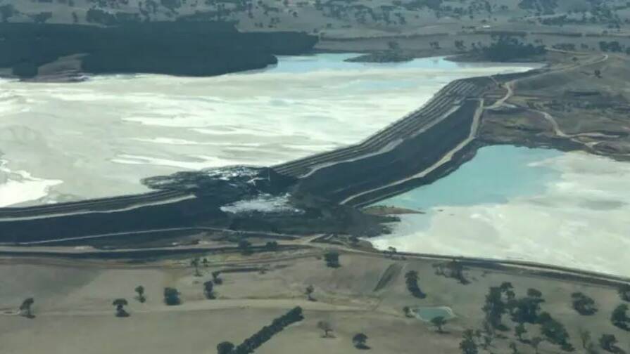 CADIA MINE: An aerial image showing the collapsed section of the tailings dam.