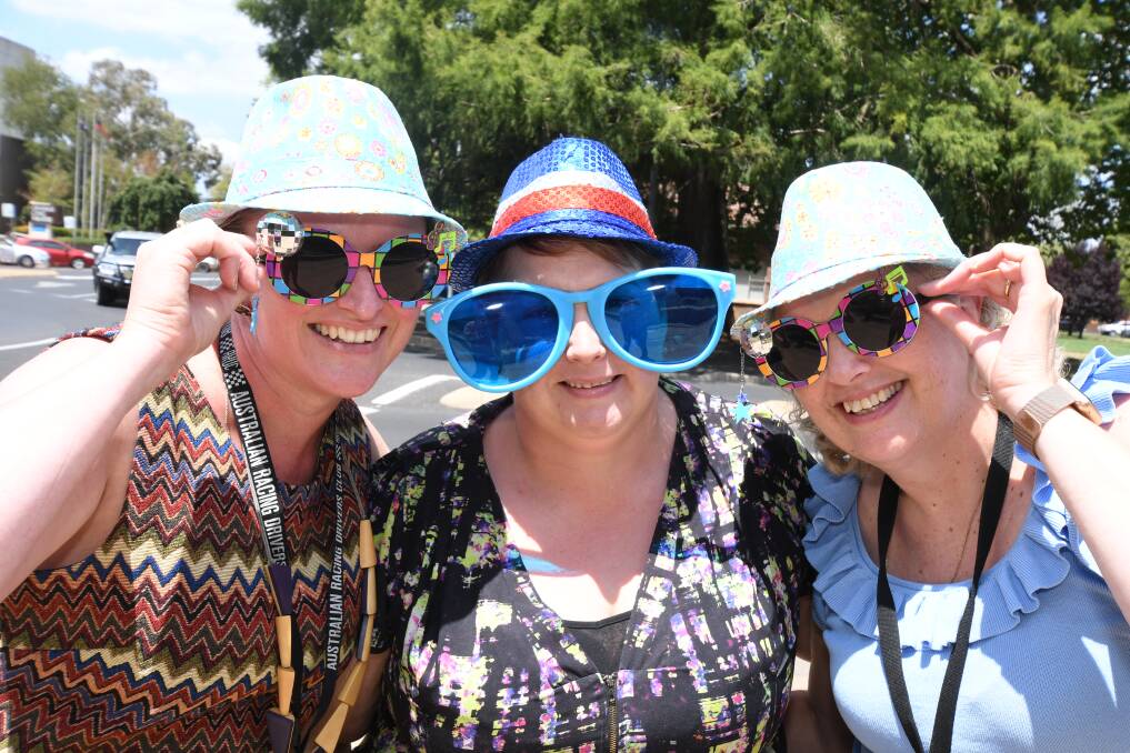 COUNT DOWN: Olivia Lee, Teresa Preston and Sheri Gray will be part of the 20,000 strong crowd to Carrington Park on Wednesday. Photo: JUDE KEOGH