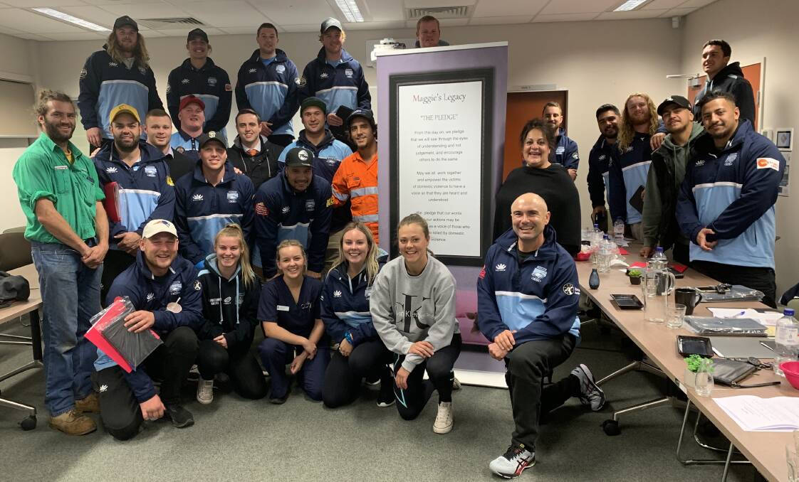 CLUB SKILLS: Orange Hawks Rugby Club took part in a series of domestic violence workshops this week designed to prevent abuse. Photo: SUPPLIED