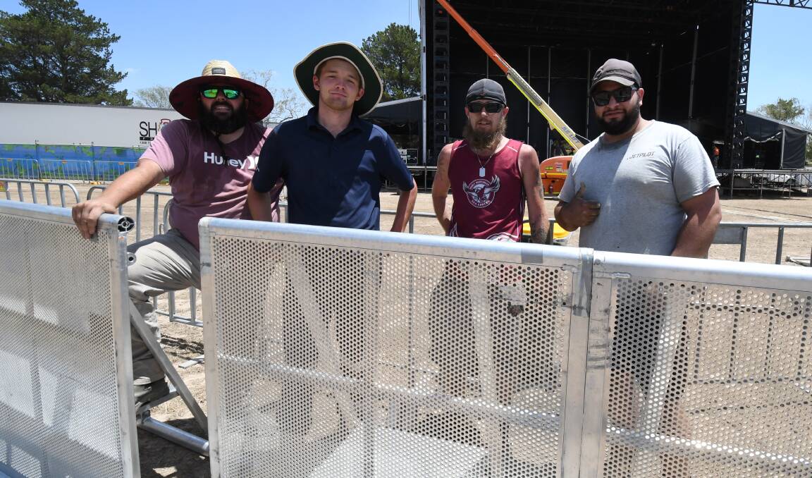 LIGHTS CAMERA: Grant Mansell, Cam Rusmussen, Corey Walker and Boutros Tartar got ready for the action at Heifer Station. Photo: JUDE KEOGH